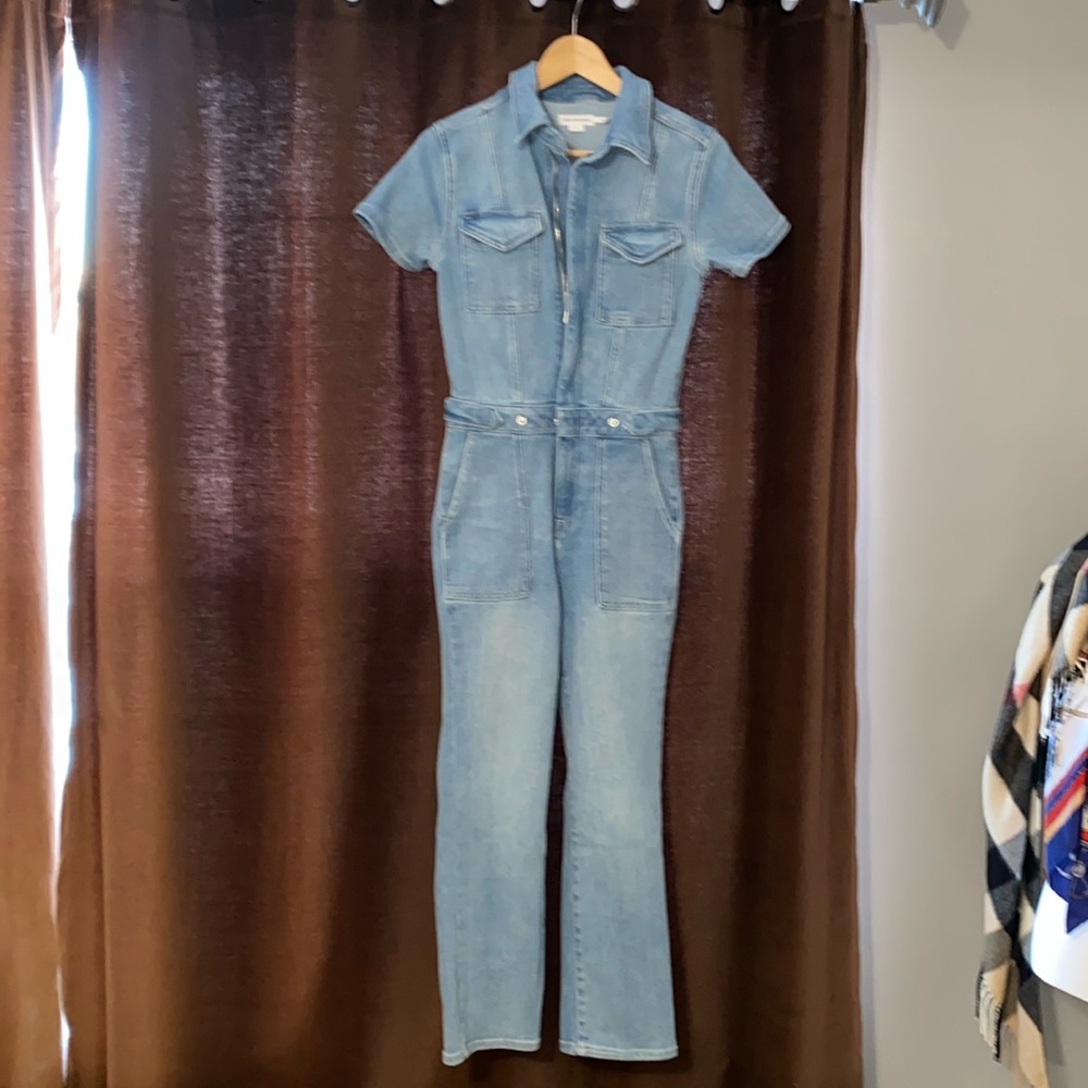 Good American denim jumpsuit size small petite